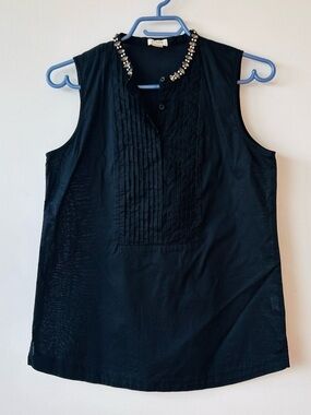 J.Crew Factory Jeweled Tuxedo Cami Black Top size 0